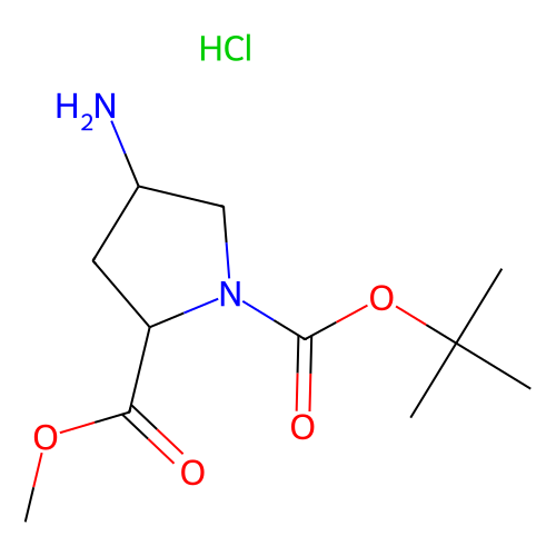 Methyl N-BOC-(2R, 4R)-4-Aminopyrrolidine-2-carboxylate HCl, min 96%, 100 mg