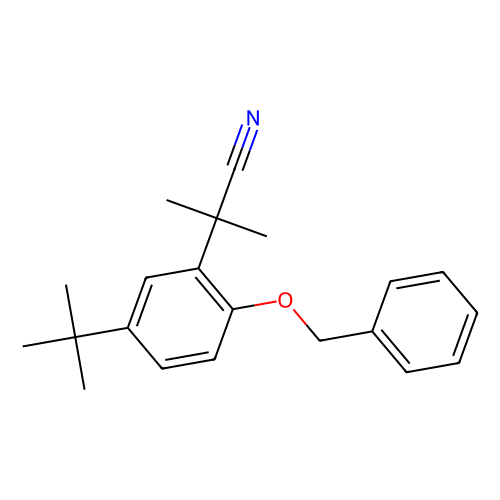 2-(2-(Benzyloxy)-5-(tert-butyl)phenyl)-2-methylpropanenitrile, min 98%, 100 mg