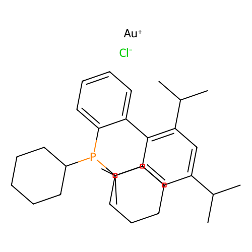 Chloro[2-dicyclohexyl(2', 4', 6'-trisopropylbiphenyl)phosphine]gold(I), min 97%, 100 mg