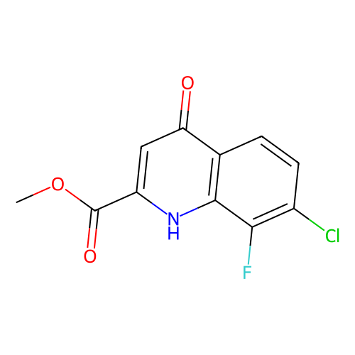 Methyl 7-chloro-8-fluoro-4-hydroxyquinoline-2-carboxylate, min 98%, 1 gram