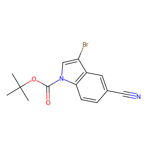 3-Bromo-5-cyanoindole-1-carboxylic acid tert-butyl ester, min 96%, 1 gram