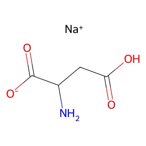 L-aspartic acid monosodium, min 99%, 100 grams