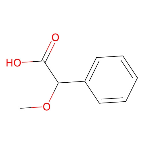 Aladdin Scientific (R)-(-)-a-Methoxyphenylacetic Acid, min 98% (GC)(T), 100 mg, chemical structure diagram with carboxylic acid group and aromatic benzene ring.