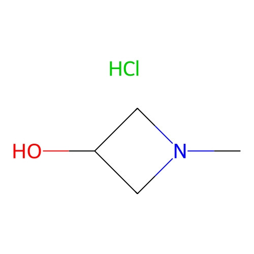 Aladdin Scientific 1-methylazetidin-3-ol hydrochloride, min 97%, 100 mg, chemical structure diagram showing a diazine ring with a hydroxyl group and hydrochloride symbol.
