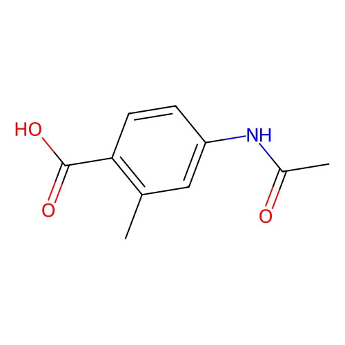Aladdin Scientific 4-Acetamido-2-methylbenzoic Acid, min 96% (HPLC) chemical structure diagram showing a benzene ring with an acetamido and a methyl group, and carboxylic acid with hydroxyl group.
