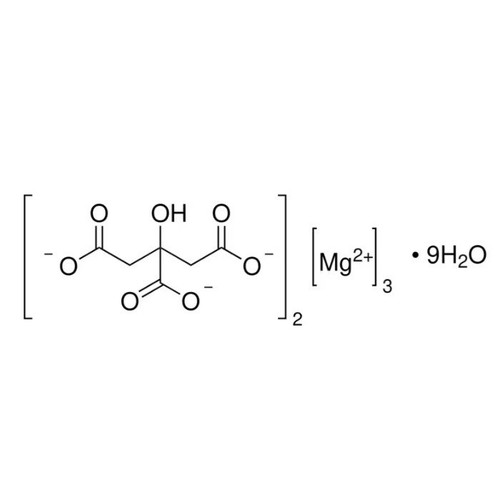 Aladdin Scientific Trimagnesium Dicitrate Nonahydrate, 100 grams, Analytical Research Grade chemical structure diagram.