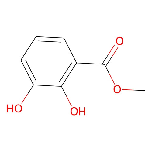 Aladdin Scientific Methyl 2, 3-Dihydroxybenzoate, min 98% (GC), 1 gram chemical structure showing a benzene ring with two hydroxyl groups and a methyl ester group.