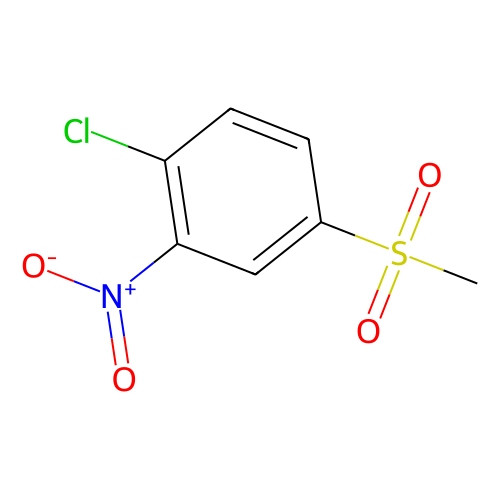 Aladdin Scientific 4-Chloro-3-nitrophenyl methyl sulfone, chemical structure diagram showing a benzene ring with a chlorine atom, a nitro group, and a methyl sulfone group attached.