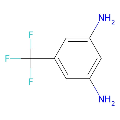 Aladdin Scientific 5-(Trifluoromethyl)-1, 3-phenylenediamine, min 98%, 1 gram, chemical structure diagram showing a benzene ring with amino groups and trifluoromethyl group attached.