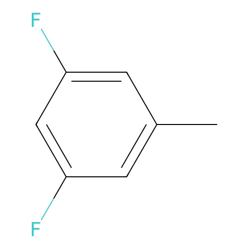 Aladdin Scientific 3, 5-Difluorotoluene, min 98%, 1 gram, chemical structure diagram of Difluorotoluene molecule with fluorine atoms attached to a benzene ring.