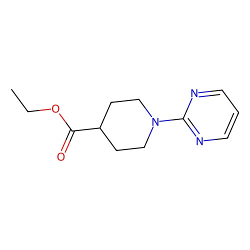 Aladdin Scientific Ethyl 1-pyrimidin-2-yl-piperidine-4-carboxylate, min 95%, 1 gram chemical structure diagram.