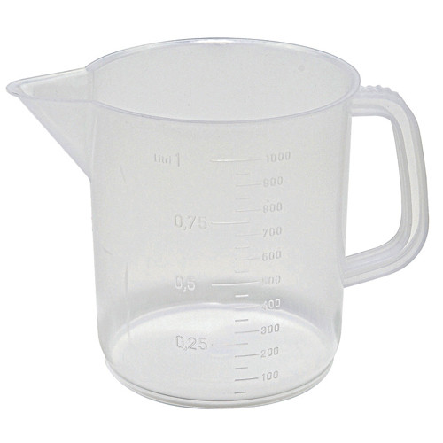 Low Form Beakers with Spout and Handle, Autoclavable PP, 500mL, case/24