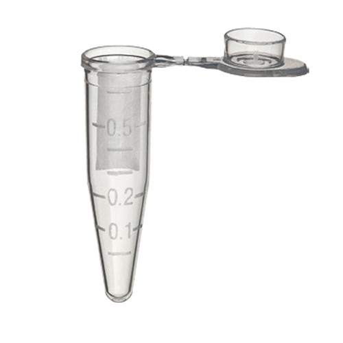 Labcon 0.5 mL SuperClear® Microcentrifuge Tubes with Attached Caps, Clear, in Resealable Bags, case/10,000 