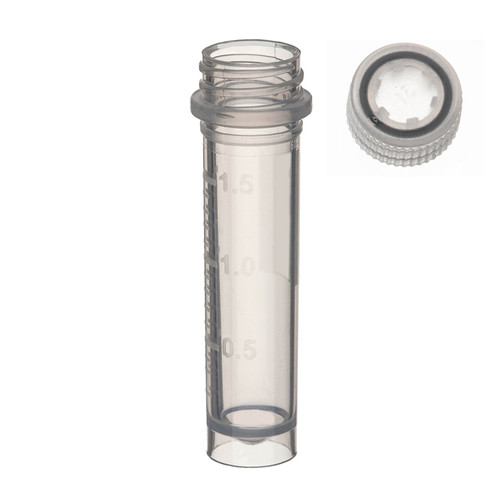 Labcon SuperClear® 2.0 mL Freestanding Screw Cap Microcentrifuge Tubes with Caps, in Resealable Bags, case/5000 