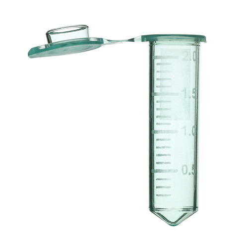 Labcon 2.0 mL SuperClear® Microcentrifuge Tubes with Attached Caps, Green, in Resealable Bags, case/5000 