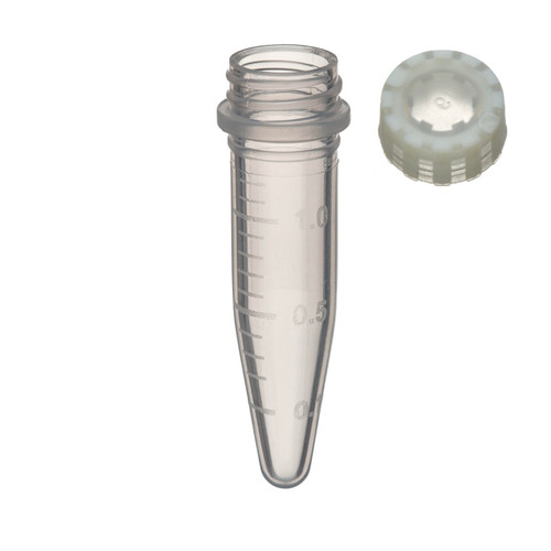 Labcon SuperClear® 1.5 mL Screw Cap Microcentrifuge Tubes with Elastomeric Caps, in Resealable Bags, case/5000 