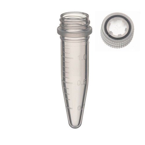 Labcon SuperClear® 2.0 mL Freestanding Screw Cap Microcentrifuge Tubes with Caps, Sterile, case/5000 