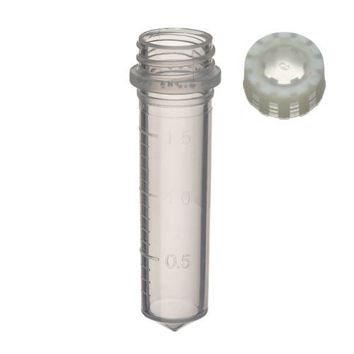 Labcon SuperClear® 2.0 mL Screw Cap Microcentrifuge Tubes with Elastomeric Caps, Sterile, case/5000 