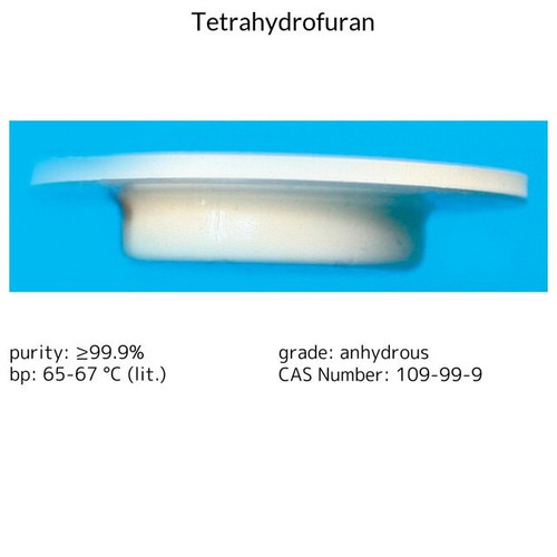 Sigma-Aldrich Tetrahydrofuran THF, Anhydrous, Contains 250 ppm BHT as Inhibitor 99.9%+, 100 mL, case/12 