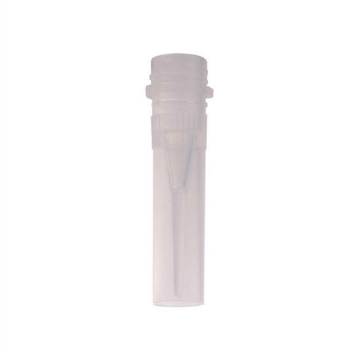 CP Lab Safety Bulk Microcentrifuge Tubes, Sterile, 0.5mL, Screw Thread Cap, Conical with Skirted Base, Ribbed, Autoclavable PP, case/1000 
