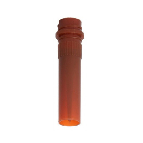 CP Lab Safety Amber Microcentrifuge Tubes, 0.5mL, Screw Thread Cap, Conical with Skirted Base, Ribbed, Autoclavable PP, case/5000 