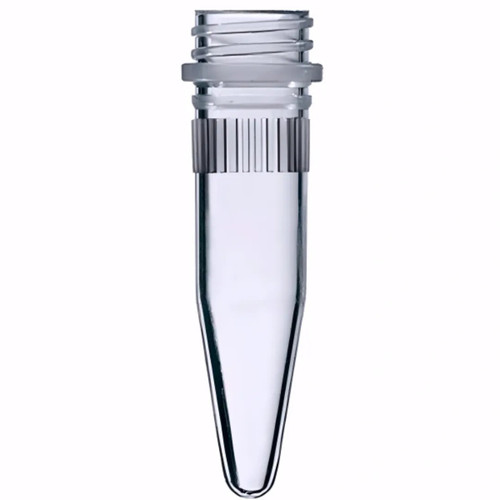 CP Lab Safety Microcentrifuge Tubes, 1.5mL Screw Cap Tube, conical base, Ribbed, Clear, packaged 500 per pack