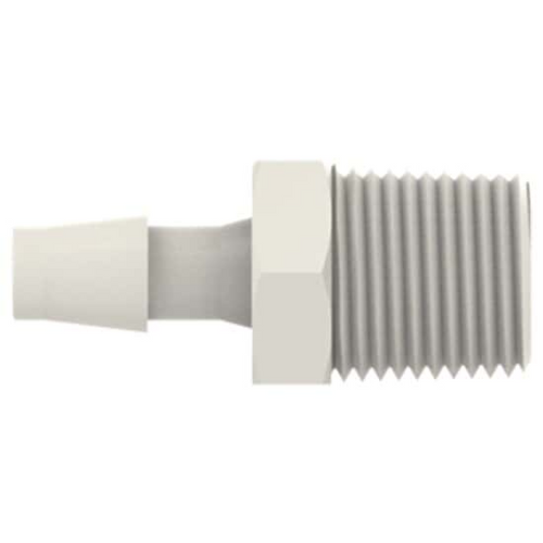 1/4" NPT Barbed Tubing Adapters, Polypropylene, Choose Size 1/4" NPT Barbed Tubing Adapters, Polypropylene, Choose Size