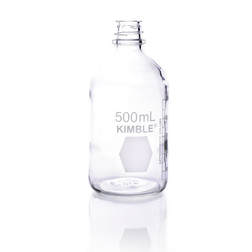 KIMBLE® KG-35 Graduated Glass Bottle, No Cap, 33-430 Neck Finish, 500 mL Laboratory Bottle, Case of 24 KIMBLE® KG-35 Graduated Glass Bottle, No Cap, 33-430 Neck Finish, 500 mL Laboratory Bottle, Case of 24