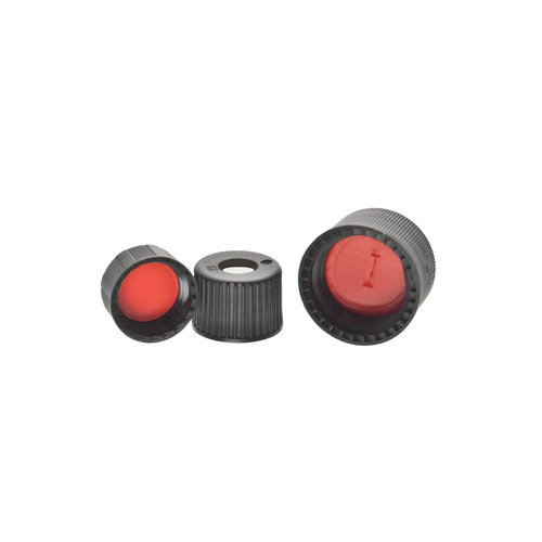 KIMBLE® Polypropylene Screw Thread Cap, Black, 8-425, Slit, PTFE Lined, Case of 1000