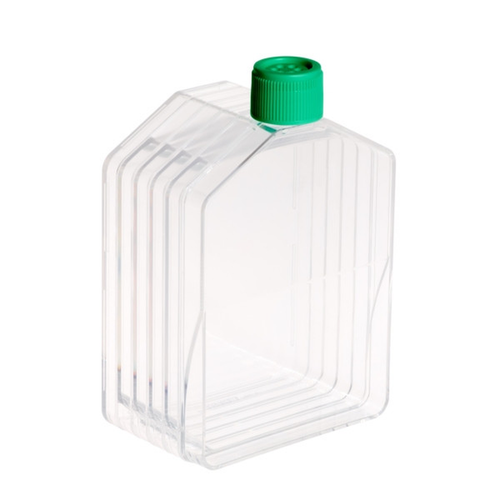 CELLTREAT 229325 875 cm² Tissue Culture Flask, 5-Layer, Vent Cap, Sterile, Graduated - High-Capacity Multi-Layer Cell Culture Flask, Case/8 