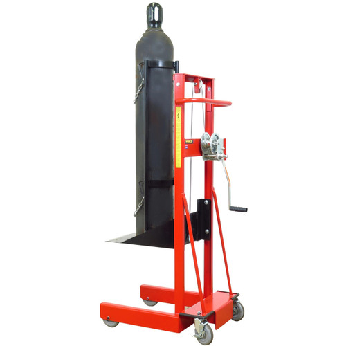 Cylinder Lift, 4-Wheel, hydraulic pump, 58"H x 20"H x 29.25"D
