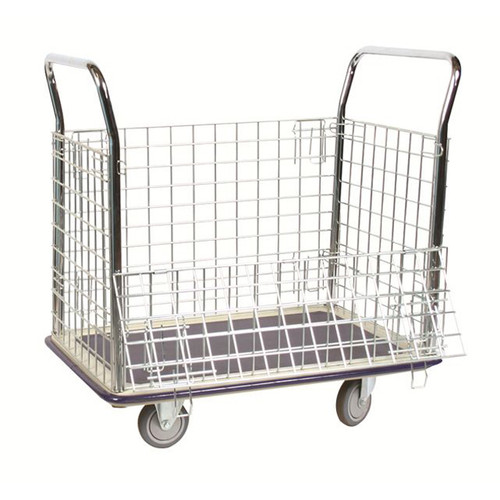 Wire Caged Steel Platform Truck, 23"W x 36"H x 35"D
