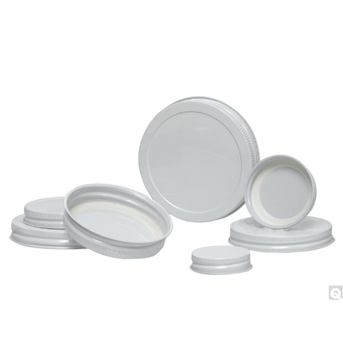 Image of 38-400 White Metal Cap, Plastisol Liner, Packed in bags of 12, case/576,  (QP-CAP-06642)