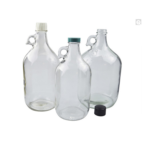 4L Clear Jug, 38-400 Green Thermoset F217 PTFE Lined Caps, case/4