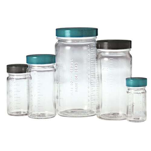 8oz (240mL) Clear Graduated Medium Round, 58-400 Phenolic Solid PE Lined Caps