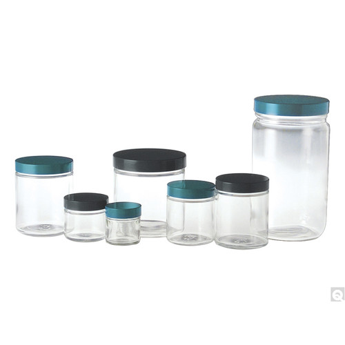 8oz (240mL) Clear Tall Straight Sided Jar, 58-400 PP Cap & PTFE Disc, case/24