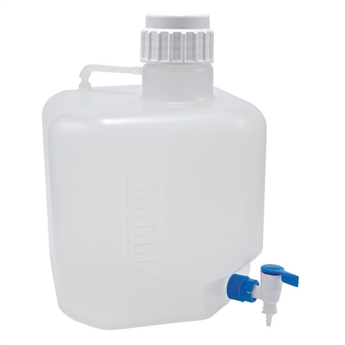 Carboy with Stopcock, 20L Polypropylene, Octagonal