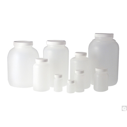 17oz (500mL) HDPE Wide Mouth Round, 53-400 White Metal Pulp/PE Lined Caps, case/180