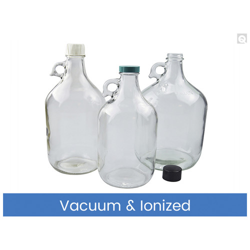 4L Clear Jug, 38-400 Phenolic Polyseal Cone Lined Caps, Vacuum & Ionized, case/4