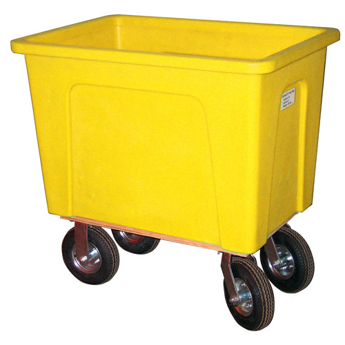 Yellow Plastic Box Truck 8 Bushels, 450 lb Capacity