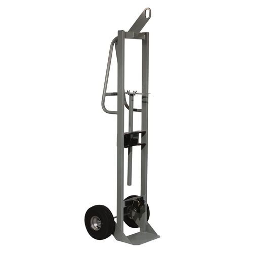 Single Cylinder Hand Truck with Hoist Ring, 10.5" Pneumatic Wheels