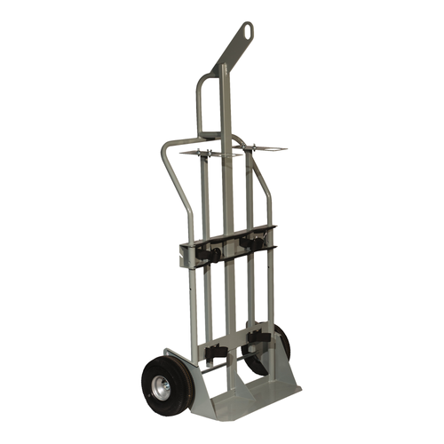 Double Cylinder Hand Truck with Hoist Ring, 10.5" Pneumatic Wheels