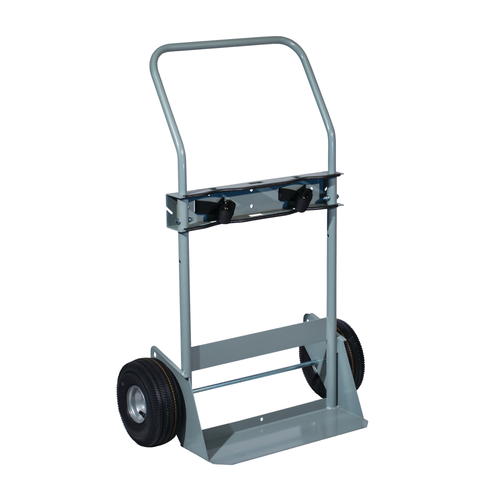 Double Cylinder Hand Truck, 10.5" Pneumatic Wheels