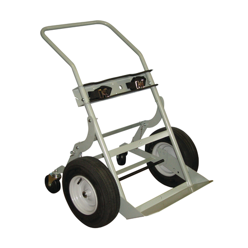 Double Cylinder Hand Truck, 16" Pneumatic Wheels, Rear Casters