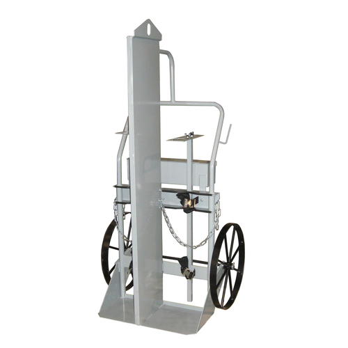 Double Cylinder Hand Truck with Firewall and Hoist Ring, 20" Steel Wheels, Tool Box