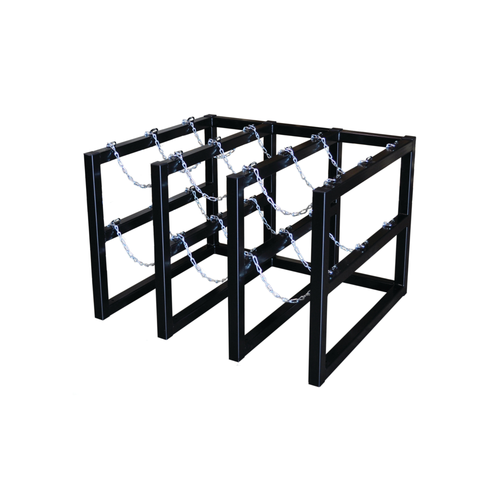 Gas Cylinder Barricade Rack, 9 Cylinder Capacity, 3 Wide / 3 Deep