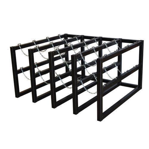 Gas Cylinder Barricade Rack, 16 Cylinder Capacity, 4 Wide / 4 Deep