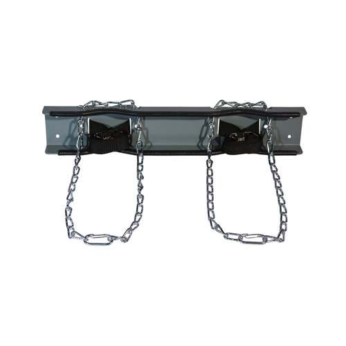 Gas Cylinder Support Bracket with Chain, 2 Cylinder Capacity, Wall Mount, Steel