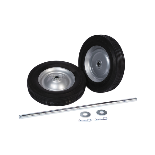 Semi-Pneumatic Wheels and Axle Set for Gas Cylinder Hand Trucks, 8 Inch