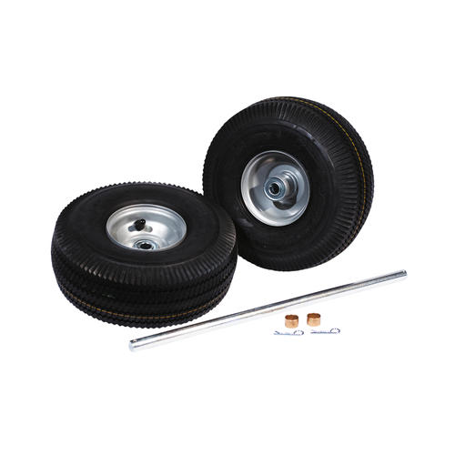 Pneumatic Wheels and Axle Set for Single Gas Cylinder Hand Trucks, 10.5 Inch